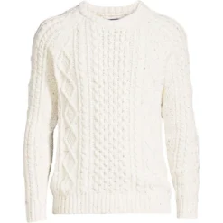 Lands' End Men's Cotton Blend Aran Cable Crew Neck Sweater -Refrigiwear Sale Shop GUEST 5dc70408 79b8 44a2 9101 7ee17b142a90
