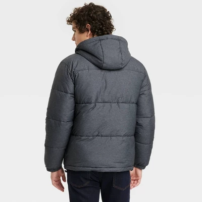 Men's Solid Midweight Puffer Jacket - Goodfellow & Co™ Heathered Gray 1 Men's Solid Midweight Puffer Jacket - Goodfellow & Co™ Heathered Gray