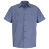 Red Kap® Men's Short Sleeve Geometric Microcheck Work Shirt