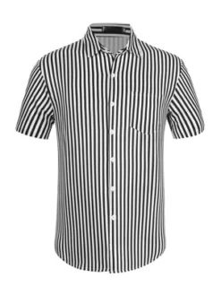 Lars Amadeus Men's Summer Stripe Printed Regular Fit Short Sleeves Button Closure Color Block Shirts -Refrigiwear Sale Shop GUEST 644665ce 4536 440d 8398 0c25e9fd6a26