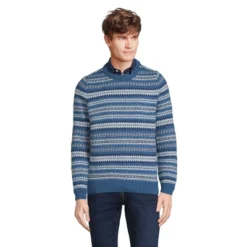 Lands' End Men's Lighthouse Fairisle Crew Sweater -Refrigiwear Sale Shop GUEST 650ef167 bb2e 4fab bb8c 6bf9c42e0cf5