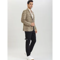Lars Amadeus Men's Vintage Leopard Print Luxury Notched Lapel Slim Fit Fashion Stylish Jacket Blazer -Refrigiwear Sale Shop GUEST 6545cde5 6fe3 4fa8 94e4 97de97c8553a