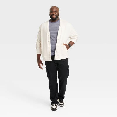 Men's V-Neck French Terry Cardigan - Goodfellow & Co™ Ivory 2 Men's V-Neck French Terry Cardigan - Goodfellow & Co™ Ivory - Image 2