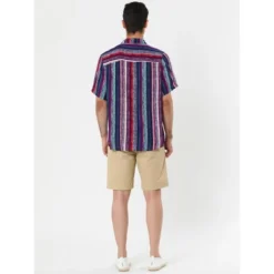 Lars Amadeus Men's Button Down Short Sleeve Casual Vertical Multicolor Shirt -Refrigiwear Sale Shop GUEST 65d3e5d8 a9d8 466c aaf3 ffcbe4a53603