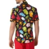OppoSuits Men's Shirt - Short Sleeve Shirt Tropical Thunder - Black