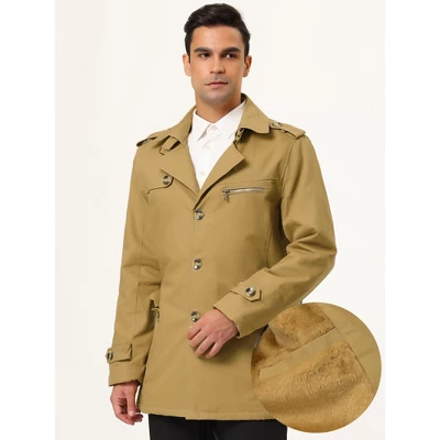 Lars Amadeus Men's Trench Jacket Single Breasted Notch Lapel Winter Coat 1 Lars Amadeus Men's Trench Jacket Single Breasted Notch Lapel Winter Coat