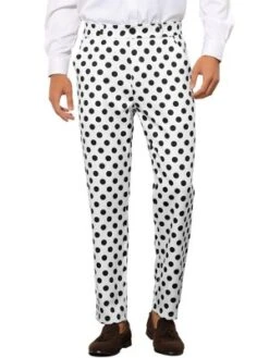 Lars Amadeus Men's Regular Fit Flat Front Polka Dots Printed Pants -Refrigiwear Sale Shop GUEST 6bd26411 0c63 4a11 9fd5 2055ea856b82