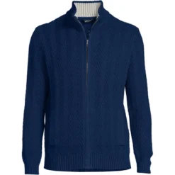 Lands' End Men's Cotton Drifter Zip Cardigan -Refrigiwear Sale Shop GUEST 6e9e4780 fa00 43b1 a714 643359e7a96f
