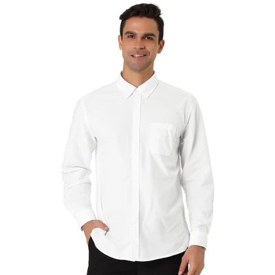 Lars Amadeus Men's Classic Regular Fit Long Sleeve Solid Color Point Collar Pockets Button Down Corduroy Shirts 1 Lars Amadeus Men's Classic Regular Fit Long Sleeve Solid Color Point Collar Pockets Button Down Corduroy Shirts