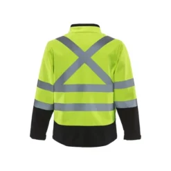 RefrigiWear Men's High Visibility Softshell Safety Jacket With Reflective Tape
