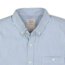 Hope & Henry Mens' Organic Cotton Seersucker Button Down Shirt