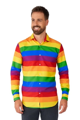 Suitmeister Men's Party Shirt - Rainbow - Multicolor 3 Suitmeister Men's Party Shirt - Rainbow - Multicolor - Image 3