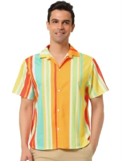 Lars Amadeus Men's Vertical Striped Shirt Short Sleeve Button Down Summer Color Block Hawaiian Beach Striped Shirts 17 Lars Amadeus Men's Vertical Striped Shirt Short Sleeve Button Down Summer Color Block Hawaiian Beach Striped Shirts -Refrigiwear Sale Shop GUEST 79b66f51 78ad 49a0 ac8a 4f806b1eb80e