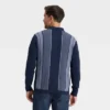 Men's Long Sleeve Jacquard Full Button Polo Sweater - Goodfellow & Co™ Blue