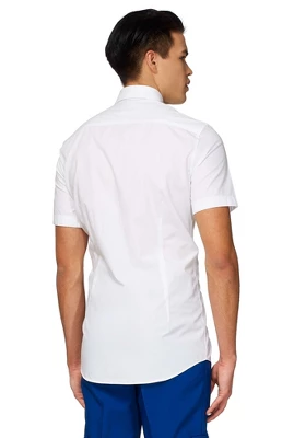 OppoSuits Men's Shirt - Short Sleeve Shirt White Knight - White 1 OppoSuits Men's Shirt - Short Sleeve Shirt White Knight - White