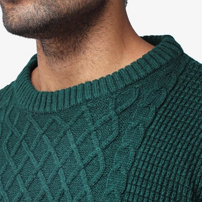 X RAY Men's Crewneck Mixed Texture Sweater 3 X RAY Men's Crewneck Mixed Texture Sweater - Image 3