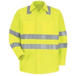 Red Kap® Men's Hi-Visibility Long Sleeve Work Shirt - Type R, Class 3