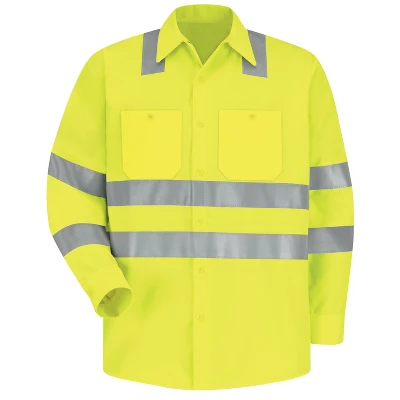 Red Kap® Men's Hi-Visibility Long Sleeve Work Shirt - Type R, Class 3 1 Red Kap® Men's Hi-Visibility Long Sleeve Work Shirt - Type R, Class 3