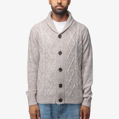 X RAY Men's Shawl Collar Cable Knit Cardigan 11 X RAY Men's Shawl Collar Cable Knit Cardigan - Image 11