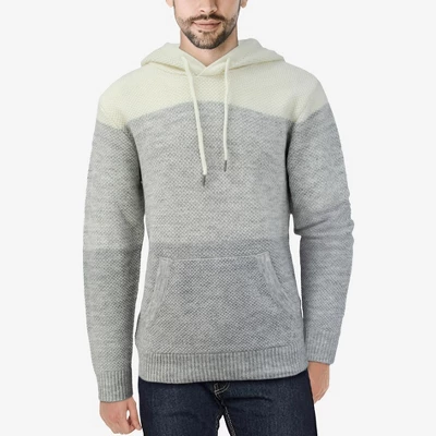 X RAY Men's Slim Fit Knitted Hoodie Sweater, Casual Color Block Hooded Pullover Top 9 X RAY Men's Slim Fit Knitted Hoodie Sweater, Casual Color Block Hooded Pullover Top - Image 9