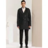 Lars Amadeus Men's Trench Coat Slim Fit Double Breasted Notch Lapel Pea Coat