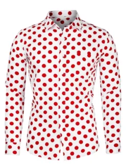 Lars Amadeus Men's Shirts Polka Dots Long Sleeve Slim Fit Printed Dress Button Down Shirt -Refrigiwear Sale Shop GUEST 8ab7ac7a b461 44c6 b3dc 403ced0631cf