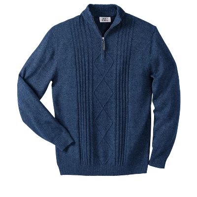 Liberty Blues Men's Big & Tall ™ Shoreman's Quarter Zip Cable Knit Sweater 6 Liberty Blues Men's Big & Tall ™ Shoreman's Quarter Zip Cable Knit Sweater - Image 6