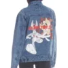 Members Only Women's Bugs Placement Solid Denim Oversized Jacket