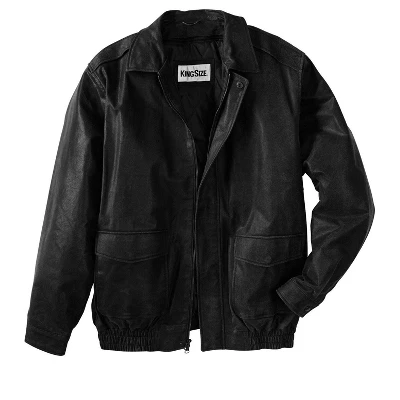 KingSize Men's Big & Tall Leather Aviator Jacket 1 KingSize Men's Big & Tall Leather Aviator Jacket