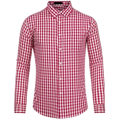 Lars Amadeus Men's Button Down Long Sleeves Gingham Plaid Dress Shirts 8 Lars Amadeus Men's Button Down Long Sleeves Gingham Plaid Dress Shirts - Image 8