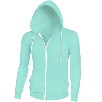 Lars Amadeus Men's Zip Up Long Sleeves Solid Color Knit Hooded Jackets 8 Lars Amadeus Men's Zip Up Long Sleeves Solid Color Knit Hooded Jackets - Image 8