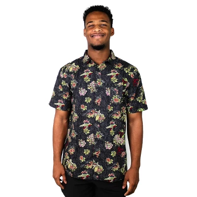 Men's Star Wars Boba Fett Floral Print Button Down Shirt 2 Men's Star Wars Boba Fett Floral Print Button Down Shirt - Image 2