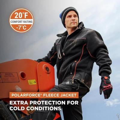RefrigiWear Men's Insulated PolarForce Hybrid Fleece Jacket With HiVis Piping 1 RefrigiWear Men's Insulated PolarForce Hybrid Fleece Jacket With HiVis Piping