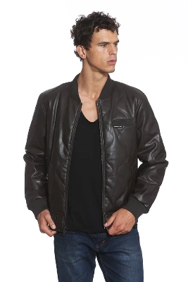 Members Only Men's Faux Leather Oval Quilted Bomber 1 Members Only Men's Faux Leather Oval Quilted Bomber