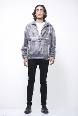 Members Only Mens Printed Camo Transluscent Pullover Half Zip Layering Jacket 3 Members Only Mens Printed Camo Transluscent Pullover Half Zip Layering Jacket - Image 3