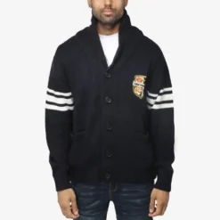 X RAY Men's Shawl Collar Heavy Gauge Cardigan With City Patch -Refrigiwear Sale Shop GUEST a15b5992 5b6d 45c0 8197 0097669e08e9