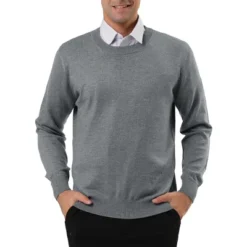 Lars Amadeus Men's Casual Round Neck Long Sleeves Solid Color Knitted Pullover Sweater -Refrigiwear Sale Shop GUEST a2f51e00 3505 4c49 88ae 98b92d910261