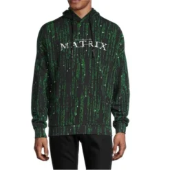 Elevenparis Mens The Matrix Hoodie Sweatshirt, Black, XX-Large