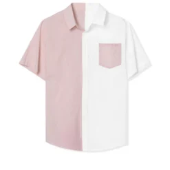 Lars Amadeus Men's Short Sleeve Button Down Shirt Summer Cotton Patchwork Collared Shirt -Refrigiwear Sale Shop GUEST a4633cc4 e0ab 4c24 bb87 7d5f6a1773de