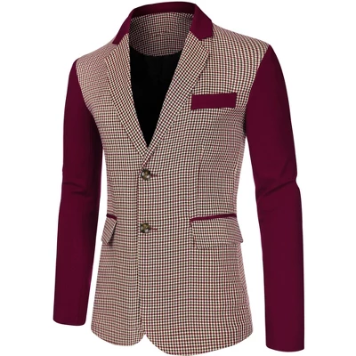 Lars Amadeus Men's Plaid Pattern Button Down Slim Fit Casual Jacket Blazer 8 Lars Amadeus Men's Plaid Pattern Button Down Slim Fit Casual Jacket Blazer - Image 8
