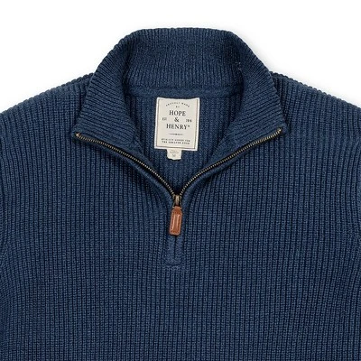 Hope & Henry Men's Organic Half Zip Cardigan Stitch Pullover Sweater, Navy Marl, X-Large 5 Hope & Henry Men's Organic Half Zip Cardigan Stitch Pullover Sweater, Navy Marl, X-Large - Image 5