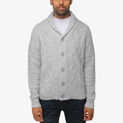 X RAY Men's Shawl Collar Cable Knit Cardigan 10 X RAY Men's Shawl Collar Cable Knit Cardigan - Image 10