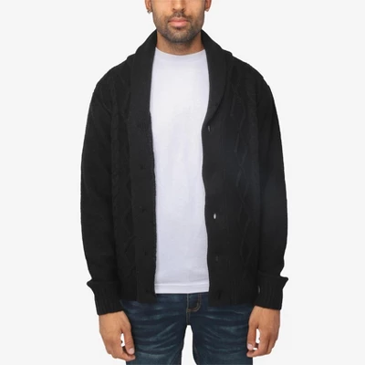 X RAY Men's Shawl Collar Cable Knit Cardigan 2 X RAY Men's Shawl Collar Cable Knit Cardigan - Image 2