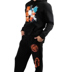 Dragonball Super Mens Black Hoodie & Sweatpants Combo