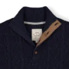 Hope & Henry Mens' Mock Neck Cable Sweater