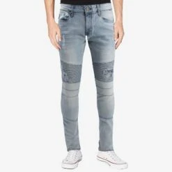 RAW X Men's Slim Fit Moto Detail Stretch Jeans -Refrigiwear Sale Shop GUEST b35e8050 7f4f 4bd8 82f9 29b5aeb7f22f