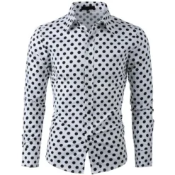 Lars Amadeus Men's Shirts Polka Dots Long Sleeve Slim Fit Printed Dress Button Down Shirt -Refrigiwear Sale Shop GUEST b3967490 de37 49e8 b51c b1405787b577
