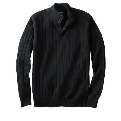 KingSize Men's Big & Tall QUARTER ZIP MOCK NECK LIGHTWEIGHT SWEATER 3 KingSize Men's Big & Tall QUARTER ZIP MOCK NECK LIGHTWEIGHT SWEATER - Image 3