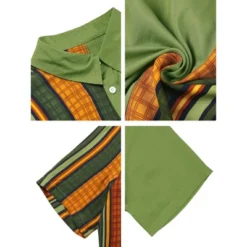 Lars Amadeus Men's Irregular Geometric Color Block Patchwork Button Down Short Sleeve Striped Shirts -Refrigiwear Sale Shop GUEST b5c322b3 f4ad 4157 8a0a a42cd41e91d7