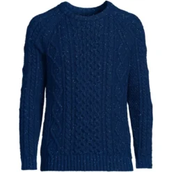 Lands' End Men's Cotton Blend Aran Cable Crew Neck Sweater -Refrigiwear Sale Shop GUEST bb889978 a8dc 408d bce7 6f9ca6996944